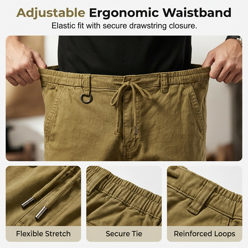 Pantalón cargo retro con múltiples bolsillos para hombre