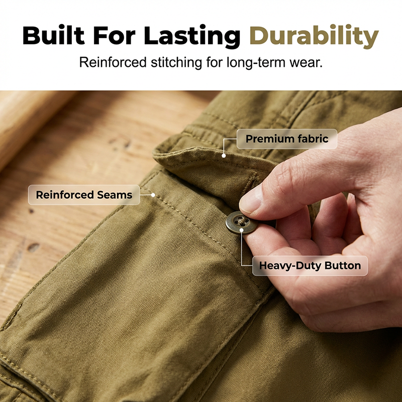 Pantalón cargo retro con múltiples bolsillos para hombre