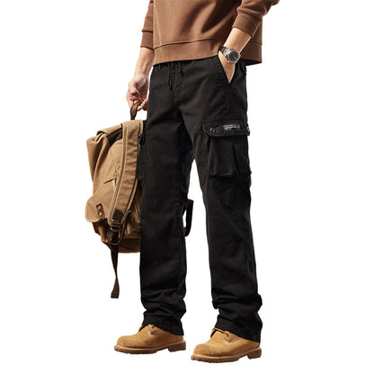 Pantalón cargo retro con múltiples bolsillos para hombre