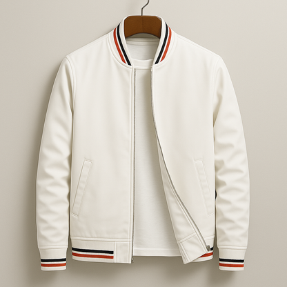 Chaqueta Bomber de Hombre con Cremallera y Cuello de Canalé y Bolsillos Frontales